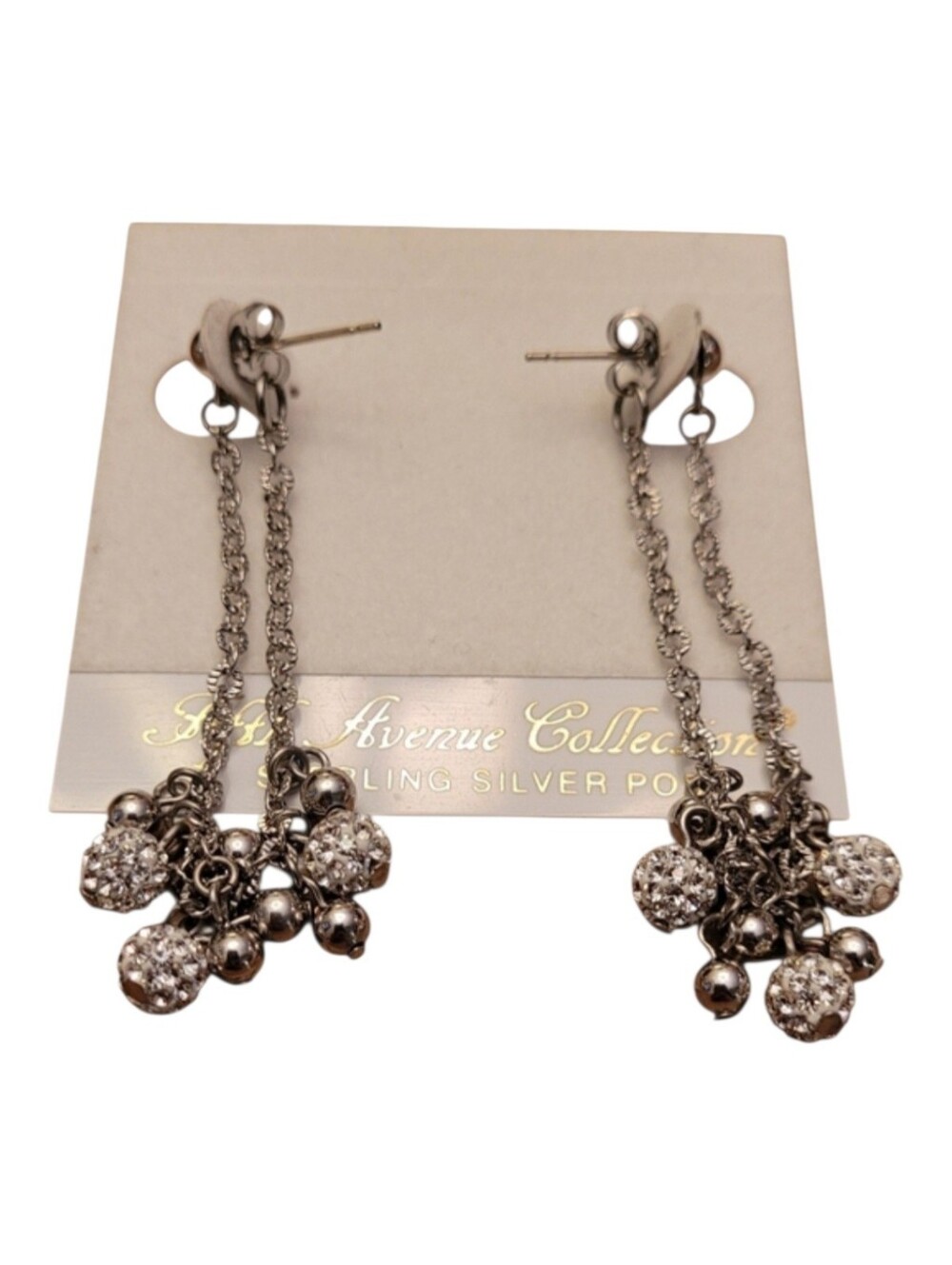 Silver-Tone Swarovski Crystal Drop Earrings
